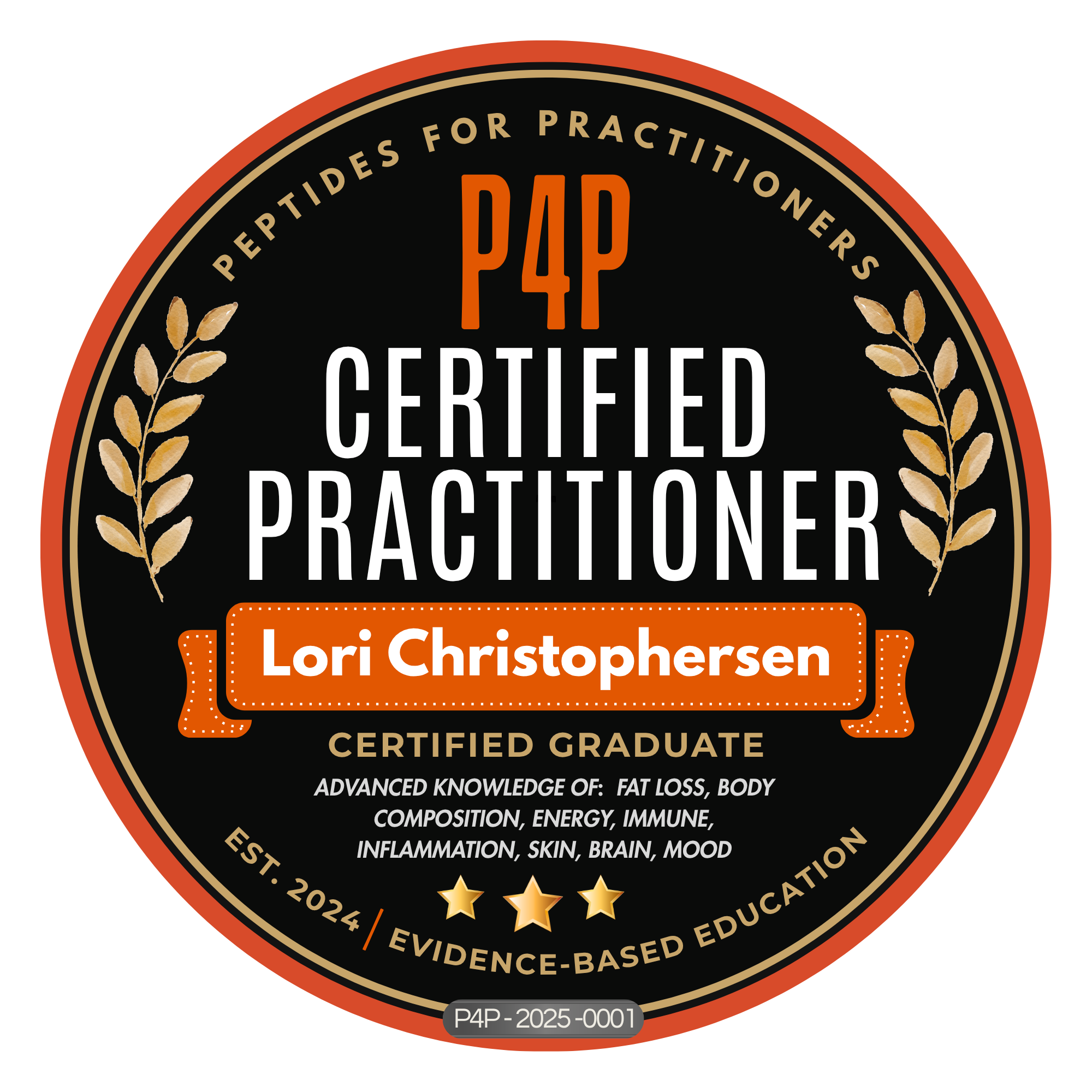 Peptides for Practitioners P4P Certified Practitioner, Lori Christophersen